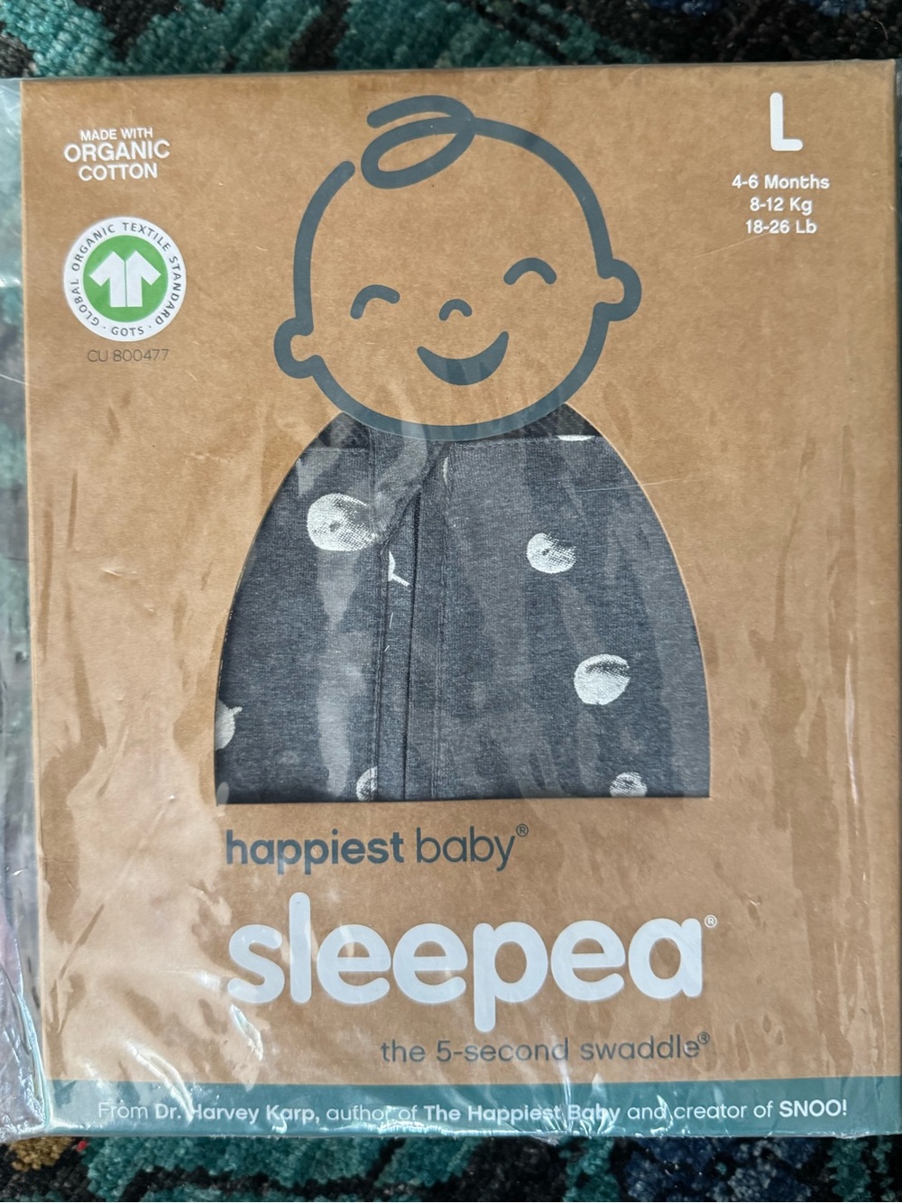 happiest baby sleepea Sleep Sack in Charcoal Gray - Organic Cotton